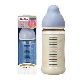 Bình sữa cổ rộng PPSU 240ML new với núm ty mềm Chuchu Baby