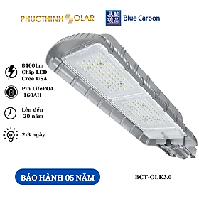 Mua Đèn Đường Năng Lượng Mặt Trời 80W Blue Carbon BCT-OLK3.0 Cảm Biến Ánh Sáng Có Remote  Chống Nước IP66 | Phúc Thịnh Solar