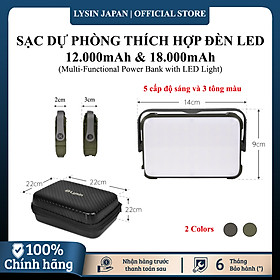 Mua Lysin - đèn led chiếu sáng cầm tay sạc dự phòng 18000mah cắm trại du lịch dã ngoại  camping picnic ngoài trời tiện lợi đa năng chống thấm nước chống bụi bẩn.