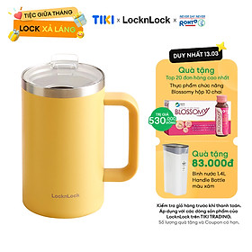 Ca giữ nhiệt Flat Table Mug LocknLock LHC4320 - Dung tích 730ml - Tay cầm thoải mái - Miệng ca rộng - Nắp trong suốt