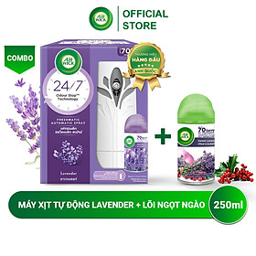 Bộ máy xịt thơm phòng tự động AIRWICK hương Lavender và Lõi Sweet Lavender, tinh dầu thiên nhiên, khử mùi hiệu quả 24/7