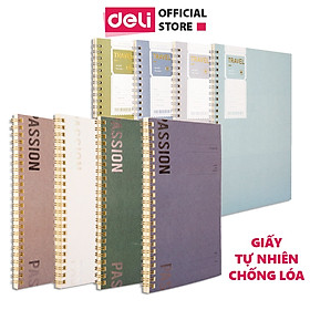 Sổ Tay Ghi Chép Lò Xo Kẻ Ngang B5 Gáy Xoắn 120 Trang Deli - Phù Hợp Làm Sổ Kế Hoach Planner, Viết Nhật Kí, Tập Vở Học Sinh Sổ Tay Văn Phòng - Màu Ngẫu Nhiên - ELB560 ELPB560