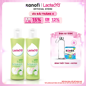 Bộ 2 chai Dung Dịch Vệ Sinh Phụ nữ Lactacyd Odor Fresh Ngăn Mùi 24H 250ml/chai