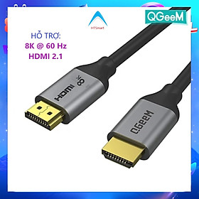 Cáp HDMI sang HDMI 2.1 8K QGeeM hợp kim nhôm dài 1.8m-Hàng Chính Hãng