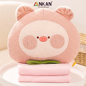 Chăn Gối Văn Phòng Cao Cấp ANKAN (15 LỰA CHỌN), Gấu Mềm Mịn, Thời Trang, Thiết Kế Hiện Đại, Xinh Xắn