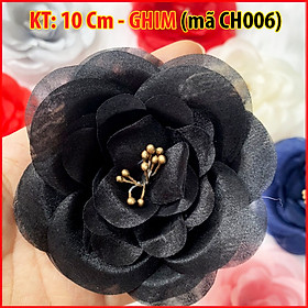 Tag Hoa Voan Lớn Cài Áo HANDMADE, Kiểu Cài Áo Hoa Có Ghim, Có Trâm Cài Áo Váy , Hoa Cài Áo Voan Cở Lớn CH006