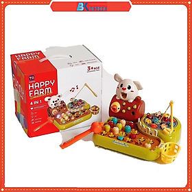 Đồ chơi nông trại Funny Happy Farm 4in1 tích hợp đồ chơi câu cá