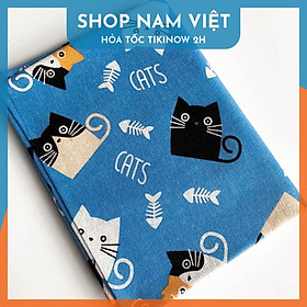 Vải Linen Thô Họa Tiết Nhật để trải bàn, làm phông chụp, may túi ví