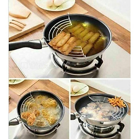 Mua Vỉ Gác Chảo Inox Khi Chiên Rán Đồ Ăn Dầu Mỡ Thích Hợp Nhiều Loại Chảo - Đồ dùng  dụng cụ nhà bếp