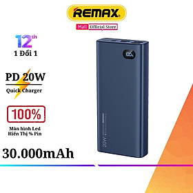 Pin sạc dự phòng 20000mAh Remax RPP-292 Sạc nhanh PD 20W - Hàng Chính hãng Remax