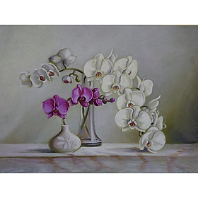 Mua Tranh Sơn Dầu Vẽ Tay - Cành Hoa Lan 30x40cm