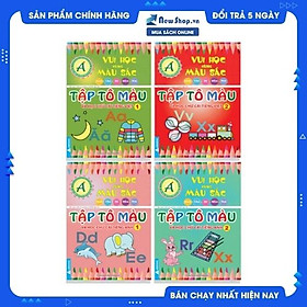 [Download Sách] Combo Vui Học Cùng Màu Sắc - Tập Tô Màu Và Học Chữ Cái Tiếng Việt + Tiếng Anh (Bộ 4 Cuốn)