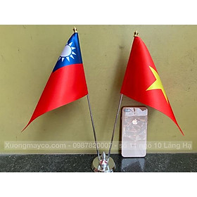 Cờ để bàn Việt Nam - Đài Loan đế đôi inox
