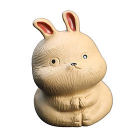 Rabbit Figurine Tea Pet Sculpture Bunny Statue for Bedroom Table Centerpiece