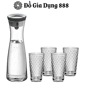 Bộ Bình Nước Thủy Tinh WMF BASIC 5 Món, Bộ Bình Ly Cao Cấp Trang Trí Bàn Tiệc, Nhập Đức