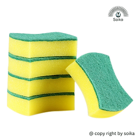 Mua Miếng Cọ Rửa Chén Bát Xanh Vàng Miếng Bọt Biển Cọ Rửa Xoong Nồi Tiện Dụng Soika SK-A05