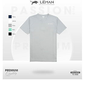 Áo thun nam T-shirt thương hiệu Leman TS088 vải Poly Zacka Interlock 110gsm siêu thấm hút form Regular thoải mái