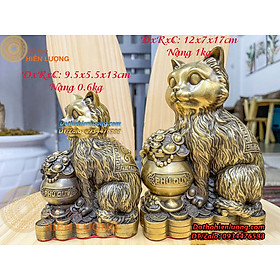Mua Tượng Mèo Ngồi Bệ Tiền Ôm Hũ Vàng Phú Quỹ Bằng Đồng Vàng Nguyên Chất Các Cỡ - Đồ Thờ Hiên Lượng