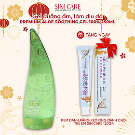 Gel dưỡng ẩm, làm dịu da SINICARE Premium Aloe Soothing Gel 100% 250ml