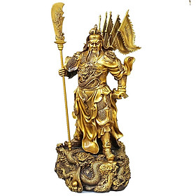 Tượng quan công năm cờ cỡ trung bằng đồng thau phong thủy Hồng Thắng