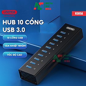 Bộ Chia USB 3.0 10 Cổng UNITEK H305A Tốc Độ Cao 5Gbps - Hàng Chính Hãng