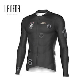 LAMEDA 2023 mới mùa xuân và mùa hè đi xe đạp đường bộ phù hợp với áo khoác dài tay nam xe đạp chuyên nghiệp Mandi Color: Black grey cat Size: XXXL