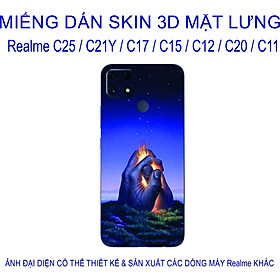 Miếng Dán Skin 3D mặt lưng dành cho Realme C25 / C21Y / C17 / C15 / C12 / C20 / C11, chống trầy xước, hình ảnh 3D