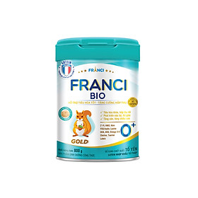 Sữa công thức FRANCI BIO GOLD 0+ lon 800g Hỗ trợ tiêu hóa Tăng cường hấp