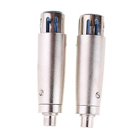 2X 2 -Pin XLR Female To RCA Female Jack Audio Cable Microphone Adapter