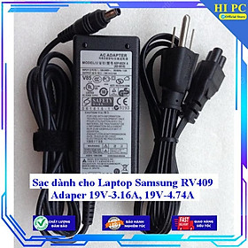 Sạc dành cho laptop samsung rv409 adaper 19v-3.16a 19v-4.74a - kèm dây nguồn - hàng nhập khẩu