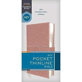 Sách - NIV, Pocket Thinline Bible, Leathersoft, Pink, Snap Closure, Red Letter, Com by Zondervan (US edition, paperback)