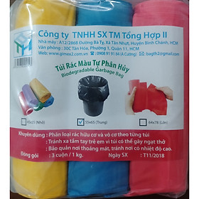 Hình ảnh 1kg - Túi đựng rác gia đình , Bao đựng rác văn phòng 3 màu size trung 55x65