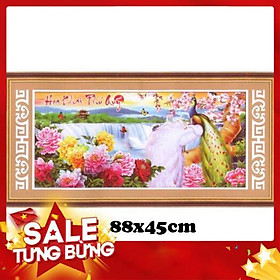 Mua Tranh thêu chữ thập chim công 553061 88x45cm