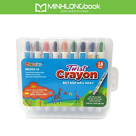 Bút Sáp Màu Xoay - 18 Màu DK 3302-18 (Hộp Nhựa PP)