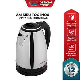 Ấm Siêu Tốc Happy Time 1,8l, Bình Đun Siêu Tốc Inox Cách Nhiệt HTD1081