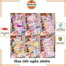 Set 14 Kẹp Tóc Nhiều Màu Sắc, Họa Tiết Đa Dạng Đáng Yêu Cho Bé