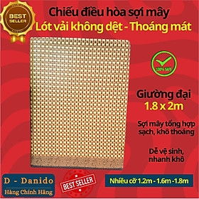 Chiếu điều hòa sợi mây tre đan tổng hợp lót vải không dệt cao cấp hàng xuất khẩu 2 mặt giá rẻ 1m2 1m6 1m8 D Danido