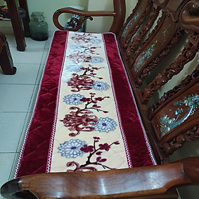 Bộ thảm ghế salong 3 miếng lông nhung tuyết dày 2cm( 1 miếng dùng cho ghế dài; 2 miếng dùng cho ghế vuông) tông màu đỏ