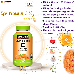 Hình ảnh Kẹo dẻo bổ sung Vitamin C Kirkland Adult Gummies C 250mg hộp 180 viên của Mỹ