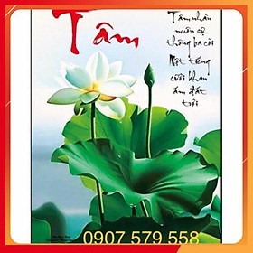 Tranh đính đá chữ Tâm kt : 56*42 cm