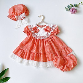 Váy Lolita Xanh Cốm 3 món cho bé sơ sinh -> 15kg