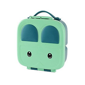 Cute Bento Snack Box Reusable 3 Compartment Dinnerware Lunch Box for Boys Kids Office