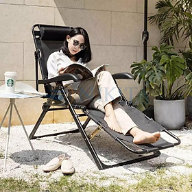 Mua (NEW) Ghế gấp  ghế xếp thư giãn cao cấp Nikita 2 in 1 nâng đầu  chân nhiều cấp độ ( Tặng kèm bịt mắt)