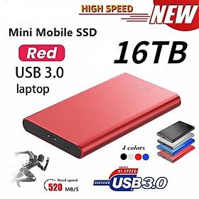 Ổ Cứng Ngoài Tốc Độ Cao 500GB 2TB 4TB 8TB 16TB USB3.0 2.5 Inch Cho Máy Tính - Đen, Đen