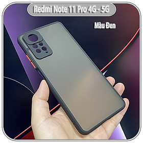 Ốp lưng nhám viền màu chống sốc cho Xiaomi Redmi Note 11 Pro - Hàng nhập khẩu