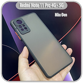 Ốp lưng cho Xiaomi Redmi Note 11 Pro 4G - 5G nhám viền màu che camera