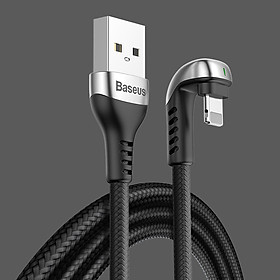 Dây cáp sạc Lightning dài 100cm Baseus U-shaped Lamp cho iPhone/ iPad hỗ trợ cho game thủ (2.4A, LED Light, Fast Charging Cable) - Hàng chính hãng