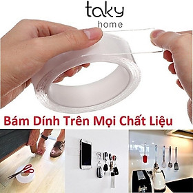 Cuộn Băng Dính Trong Suốt 2 Mặt, Băng Keo Đa Năng, Sử Dụng Dính Đồ Vật Trong Nhà, Tái Sử Dụng, Sử Dụng Dễ Dàng- TakyHome 6005