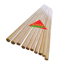 Bó 10 thanh gỗ thông tròn phi 1cm, dài 50cm dùng trang trí, làm decorde