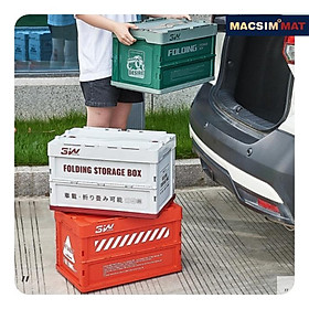 Hộp đựng đồ xếp gọn kích thước 52,5cm x 36cm x 34cm hộp đựng đồ trong cốp ô tô nhãn hiệu Macsim 3W chất liệu PP cao cấp